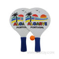 customized logo wooden beach tennis racket set